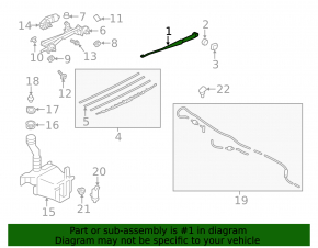 Wiper arm right Subaru XV Crosstrek 13-17