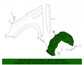 Front right fender liner Kia Optima 19-20