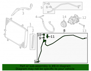 Toyota Avalon 13-18 3.5" heater-condenser air conditioner tube