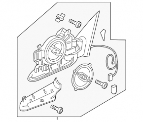 Left side mirror for Audi Q3 15-18 without cover, without mirror element, turn signal, heated, automatic folding