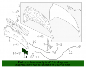 Ford Fiesta 11-19 hood lock without sensor