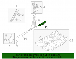 Door sill trim rear left Mazda CX-5 13-16 black, type 2