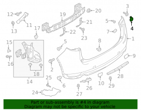 Right rear bumper mounting plug Mazda CX-5 17-21