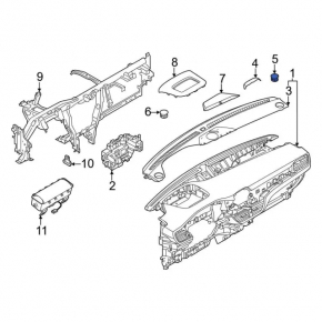 Right front panel trim for Ford Escape MK4 20-23 speakers, black
