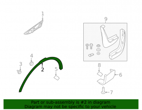Land Rover Discovery 17-23 right rear fender arch trim