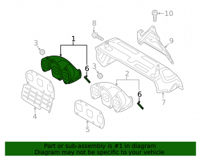 Exhaust manifold front VW Touareg 11-17 3.6