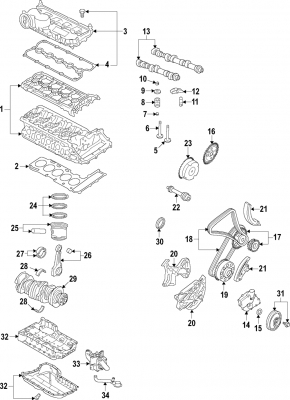 Cylinder head assembly VW Jetta 11-13 USA 2.5