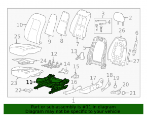 Left driver's seat runner for Chevrolet Volt 16 - mechanical, without frame