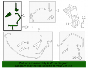 Right headlight washer nozzle for Volvo S90 17-25