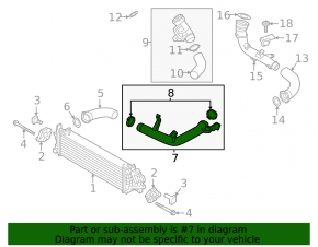 Intercooler pipe right second Volvo XC90 16-23 metal