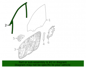Glass seal front right Volvo XC40 19-25