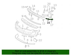 Front bumper mount, left lower, VW Passat 06-10