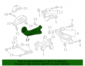 Toyota Prius 50 16-22 rear left trailing arm rusty