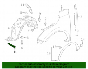 Front bumper mudguard left Nissan Rogue Sport 17- on fender liner