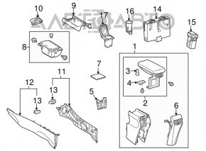 Lexus Hs250h 10-12 wood-look center console pocket with cup holders