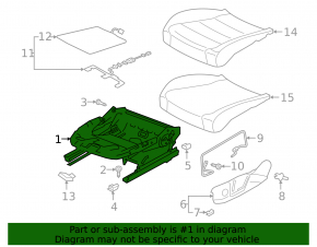 Left passenger seat runner for VW Jetta 19-26, mechanical, without frame