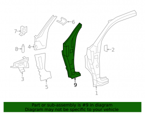 Quarter wing front left Toyota Sequoia 08-16