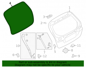Rubber seal for the trunk door Subaru Outback 20-23