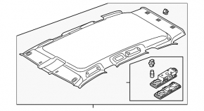 VW Touareg 11-17 roof lining without panorama, beige