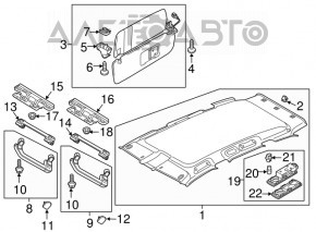 VW Touareg 11-17 roof lining without panorama, beige