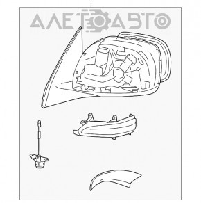 Right side mirror assembly for Lexus GX460 08-12
