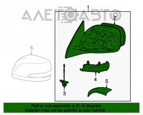 Right side mirror assembly for Lexus GX460 08-12