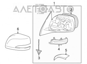 Right side mirror assembly for Lexus GX460 08-12