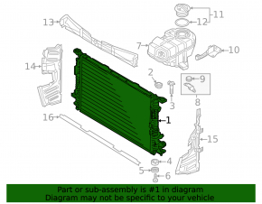 Radiator cooling water Audi A4 B8 08-16 2.0T without gearbox cooling