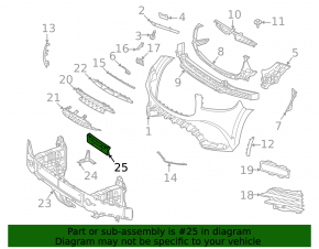 Platform for the front bumper number Mercedes X167 GLS 450 580 20-23 AMG pkg