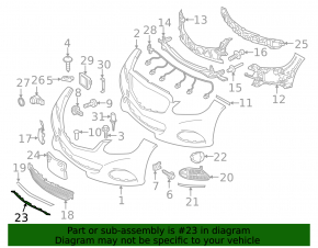 Front bumper lower central molding Mercedes E-class W212 14-16