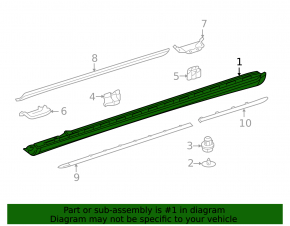 Right threshold Mercedes W213 E 17-23 without moldings