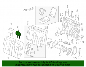 Headrest rear left Lincoln MKZ 13-16 leather beige