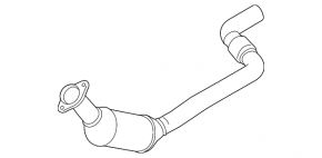 Left exhaust pipe with catalytic converter for Ford Mustang mk6 15-17 3.7