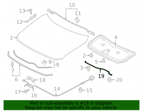 Support bonnet stop Mazda CX-5 17-24