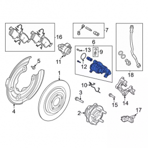 Front left caliper Ford Mustang Mach-E 21-23