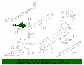 Left rear bumper reinforcement fang for Land Rover Discovery 17-23