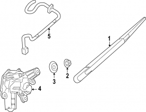 Rear wiper linkage with motor Nissan Rogue 21-24