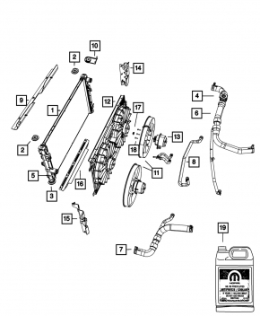 Lower cooling hose for Jeep Compass 11-16 2.4
