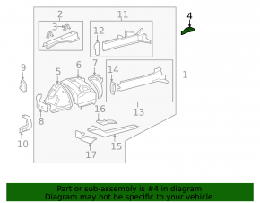 Right wing bracket Lexus LS460 LS600h 07-12