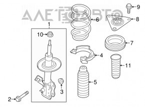 Front Left Shock Absorber Support Nissan Rogue 14-20