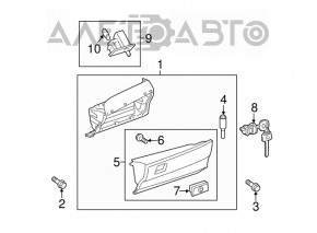 Glove box, glove compartment Toyota Camry v40 black