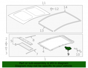 Sunroof motor Toyota Prius V 12-17