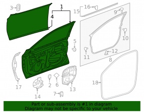 Door bare front left Lexus ES250 ES300h ES350 19-