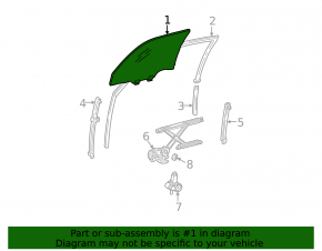 Front right door glass for a Toyota Camry v30