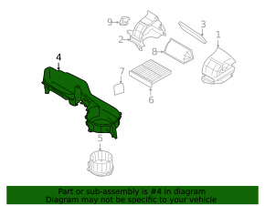 The bare heater housing of a Subaru Forester 19-24 SK