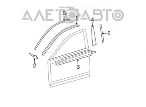 Door molding upper front left Toyota Camry v40 chrome