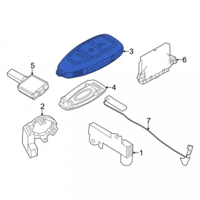 Key Ford C-max MK2 13-18 SEL smart 3 buttons, without cylinder, worn