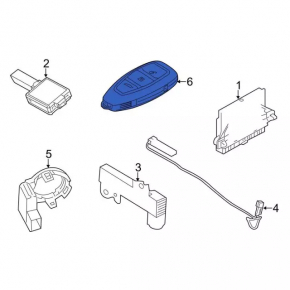 Key Ford C-max MK2 13-18 SEL smart 3 buttons, without cylinder, worn