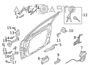 Hyundai Sonata 2020-26 outer rear right door handle
