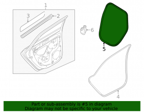 Rear left door opening seal Audi A3 22-26